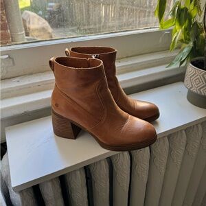 Lucky Brand Tan Leather Heeled Boots